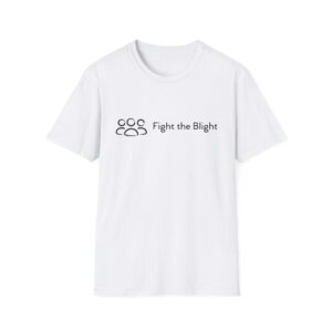 Fight the Blight Charity T-Shirt – Unisex Logo Tee Supporting Neighborhood Revitalization (white)