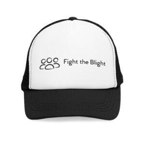 Fight the Blight Mesh Cap - Supportive Trucker Hat, Eco-Conscious Gift, Outdoor Gear, Casual Style, Awareness Campaign Merchandise